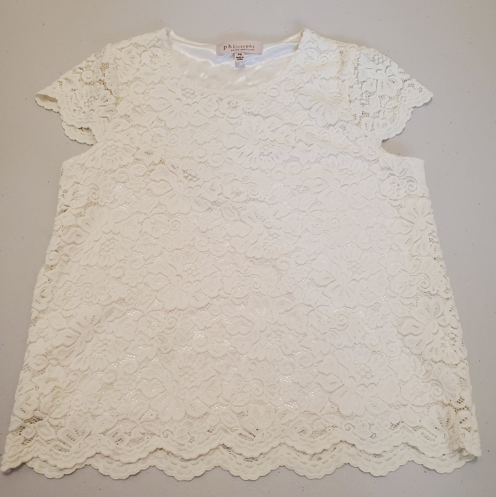 Philosophy Cap Sleeve Lace Top